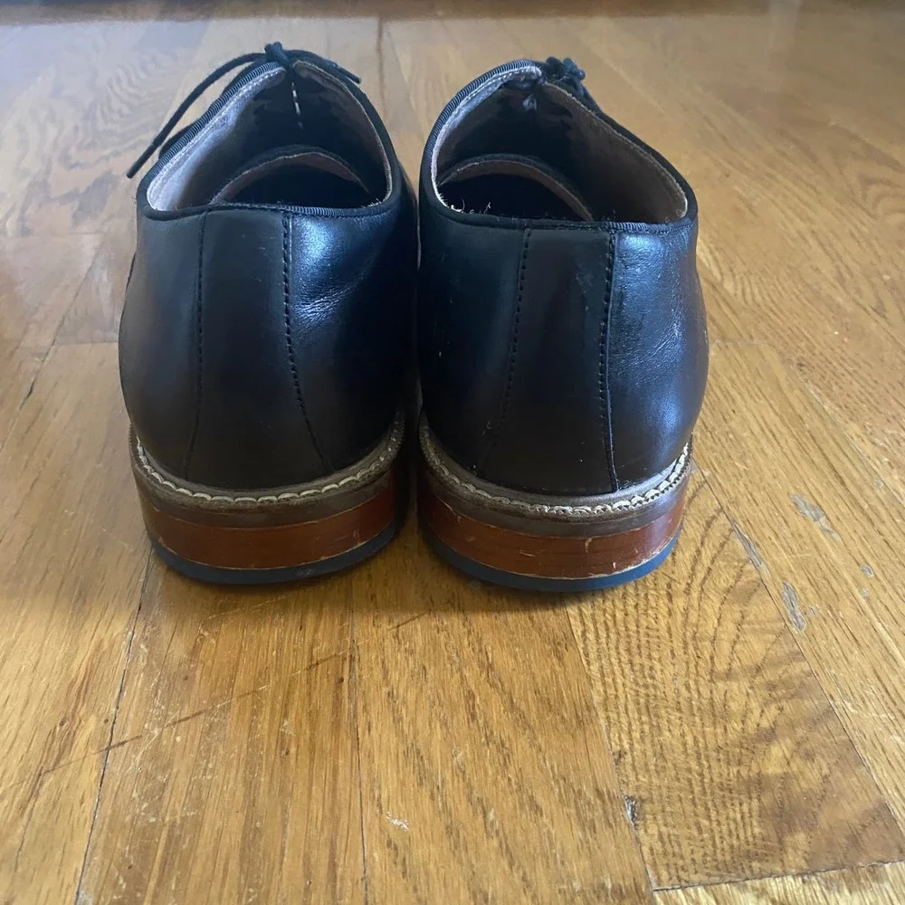 Aston Grey Leu Oxford Mens 12 Black Leather Dress Shoes Old Money Dapper 1006840